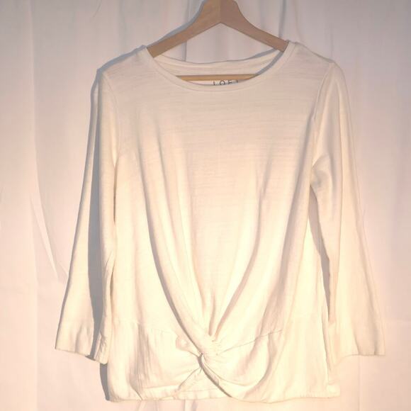 Loft Front Gather T Shirt White Size M - Picture 3 of 13